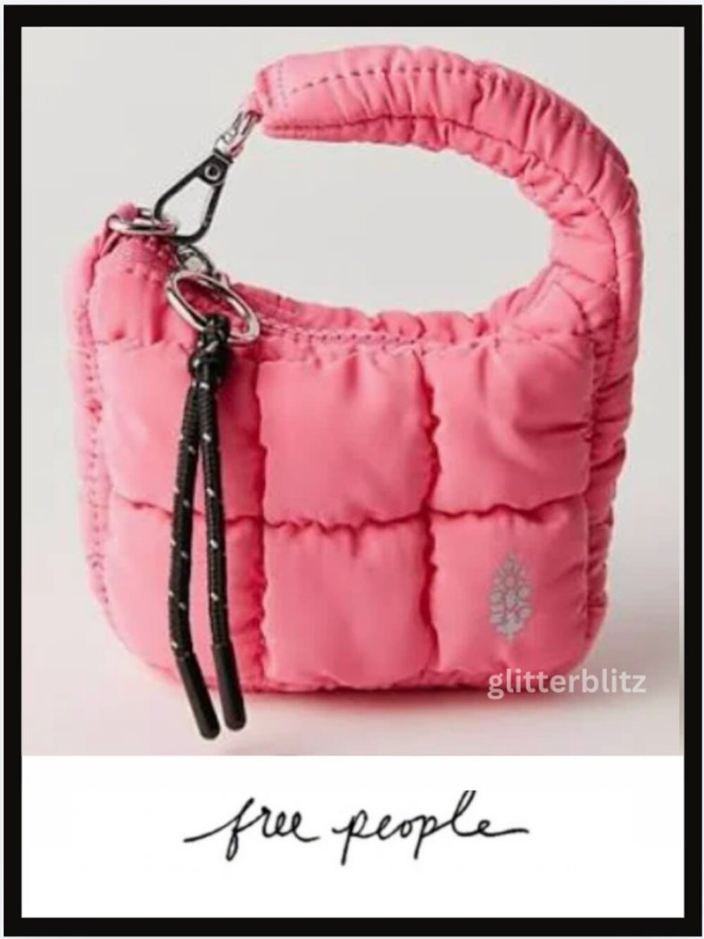 Free People Pink Bubblegum Quilted Micro Pouch